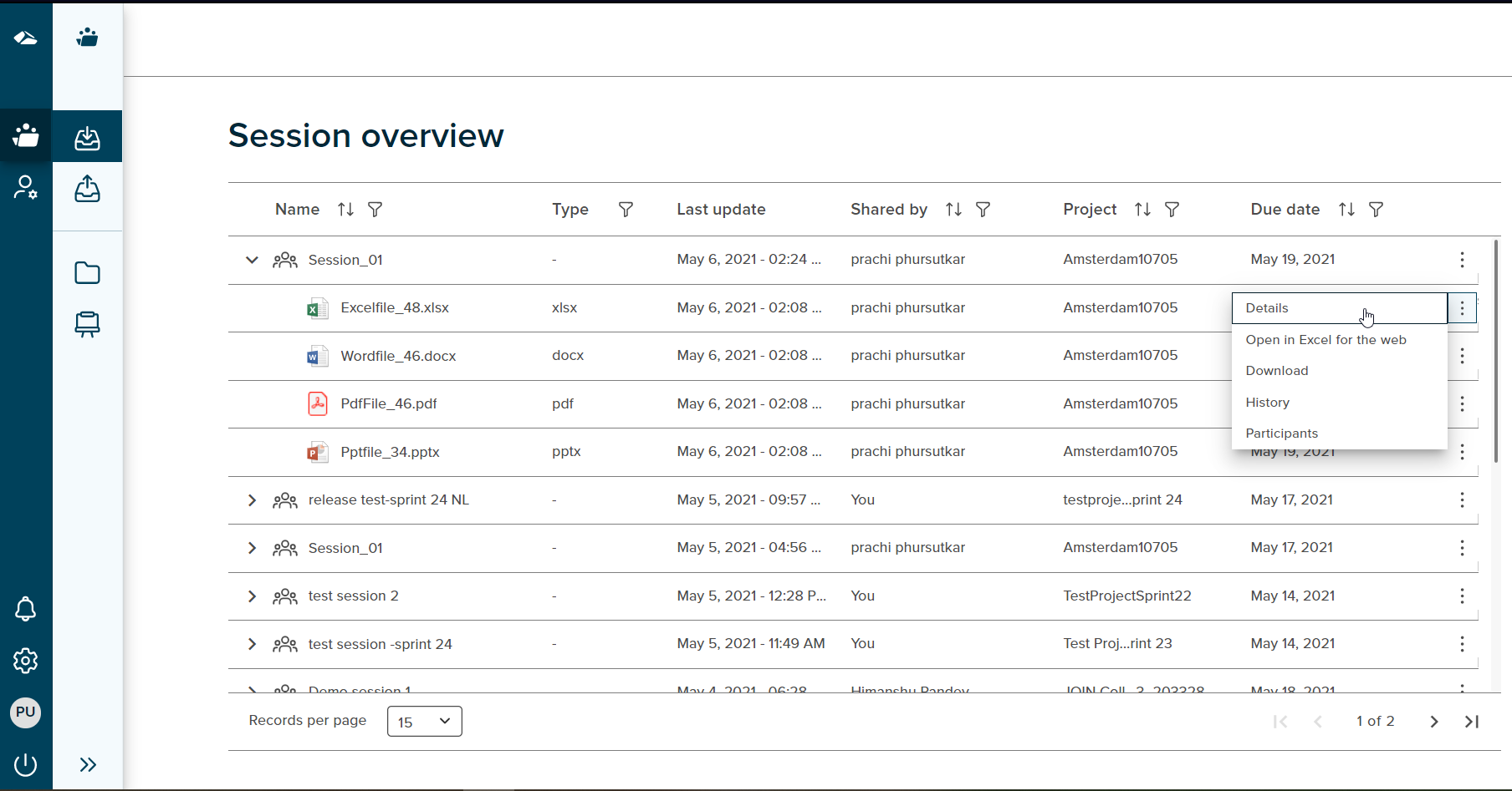 manage files