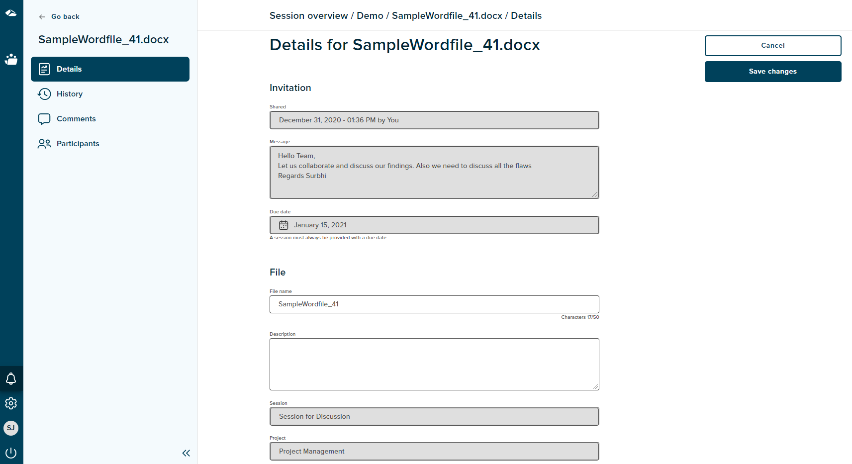 edit file details
