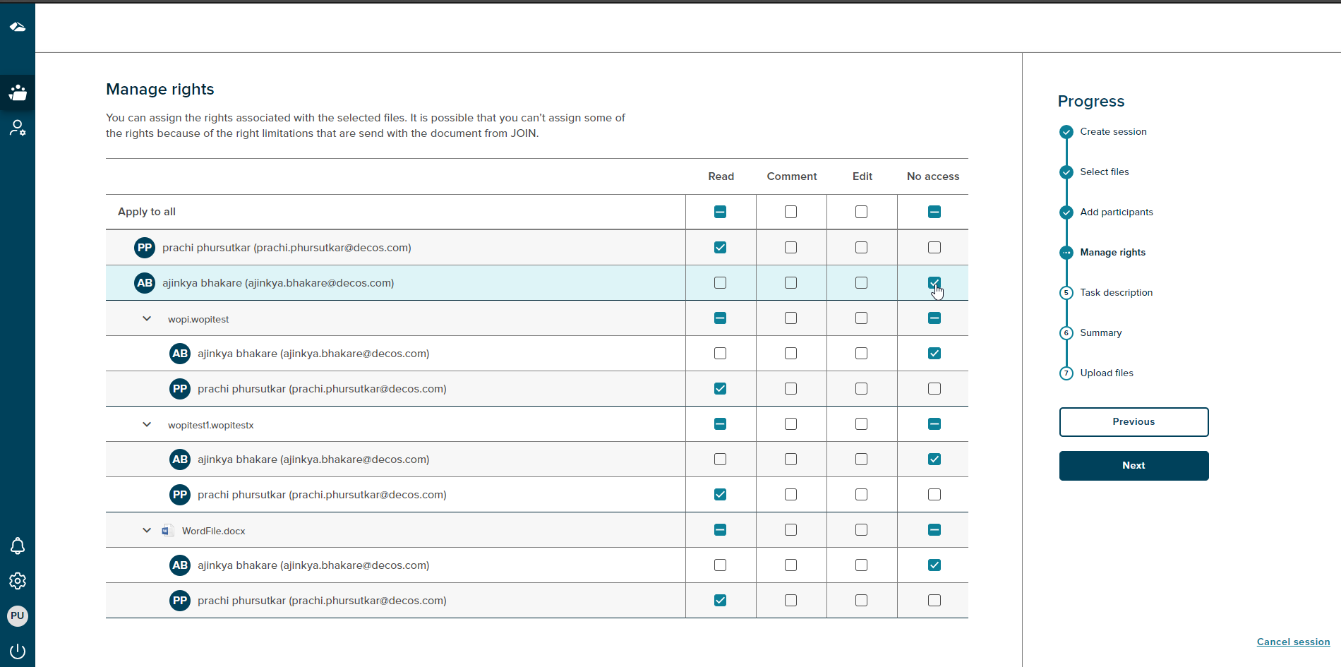 case-collection-manage rights