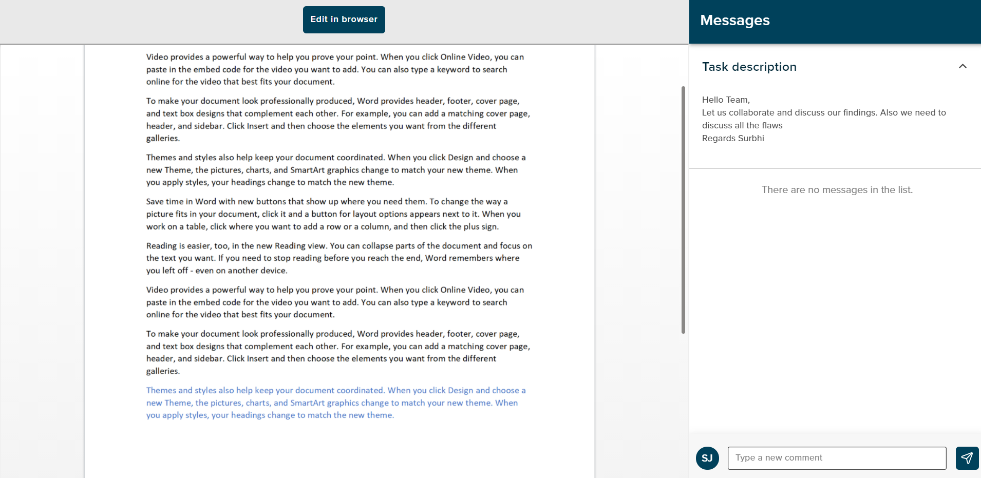 open word file in web
