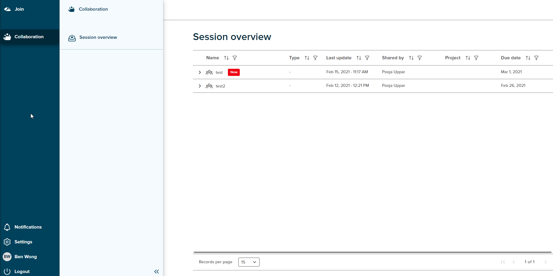 create session