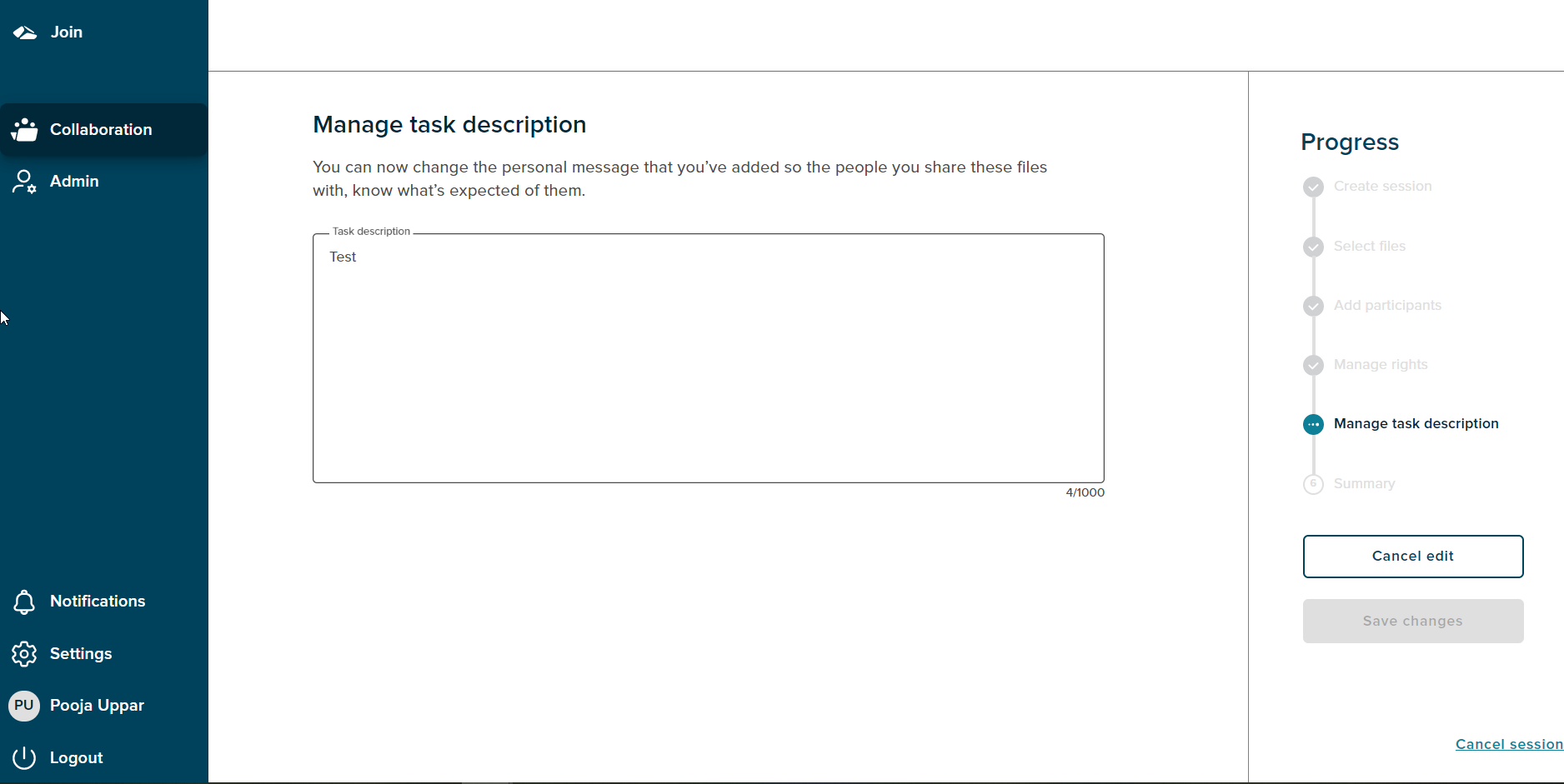 manage task description