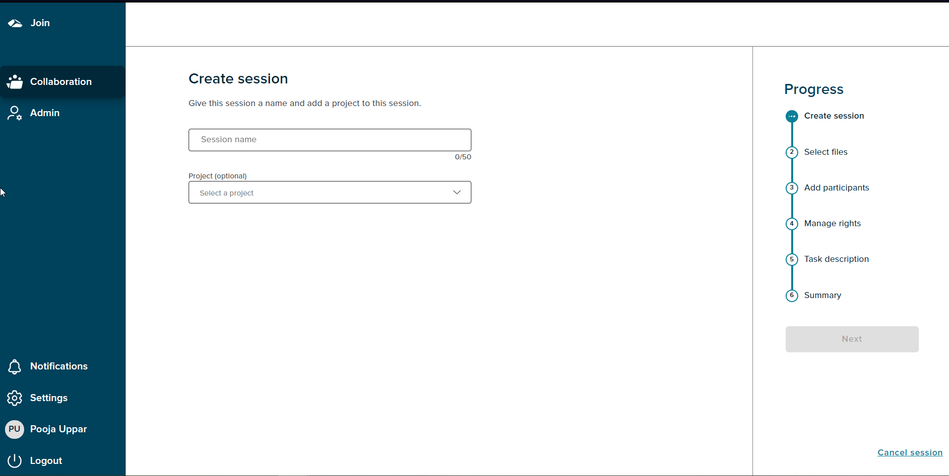 create session
