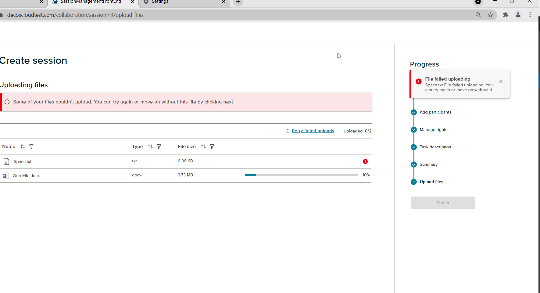 select files