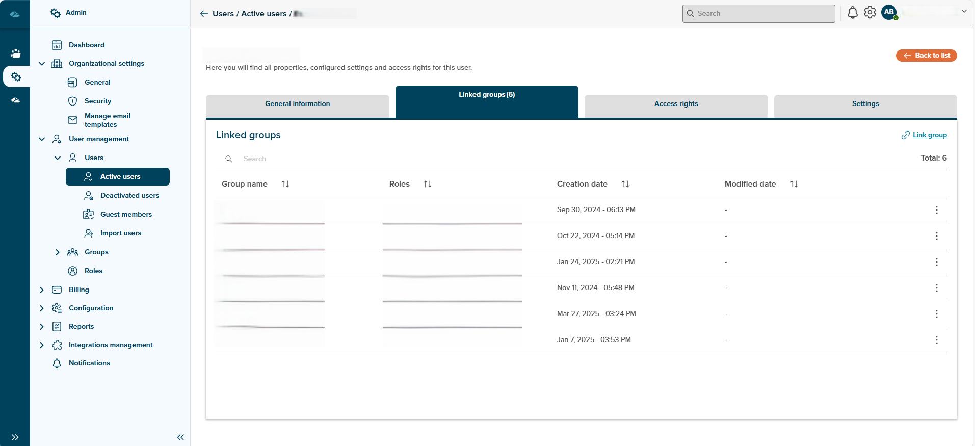 session details